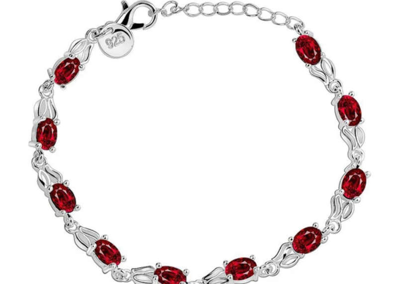 BRAND NEW -Stunning Sterling Silver Ruby Bracelet