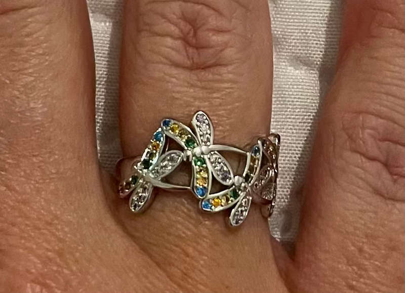 BRAND NEW - Stunning Sterling Silver Dragonfly Zirconia Ring