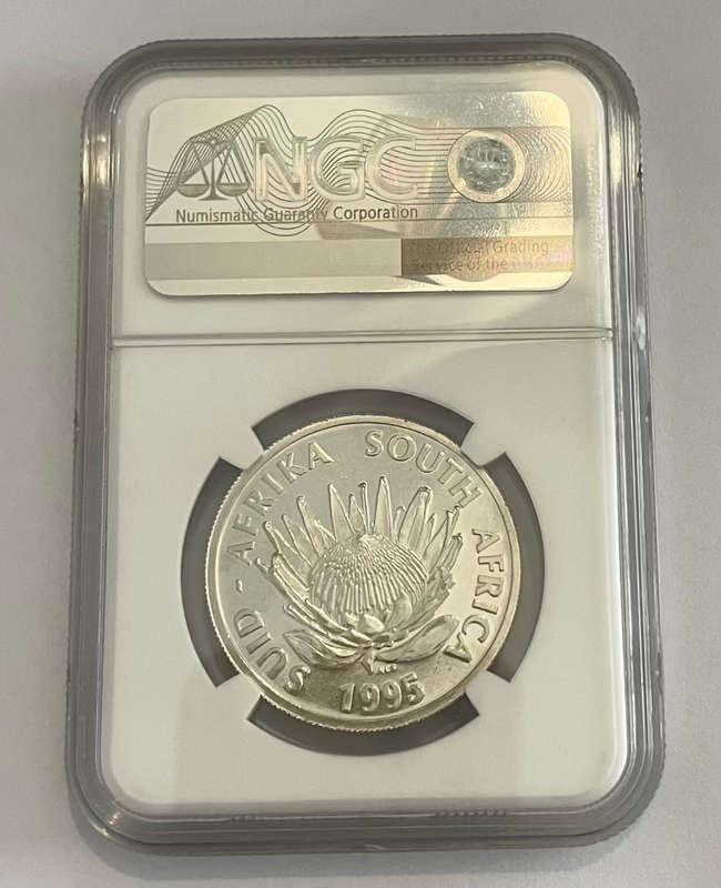 RSA: SILVER R1 of 1995 (RAILWAYS) - NGC MS64