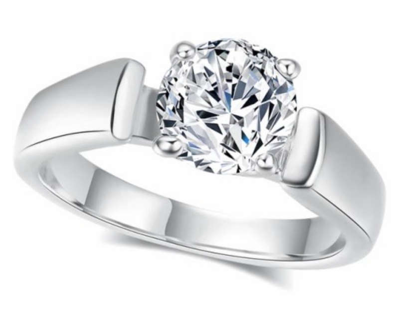 BRAND NEW - 1.30ct Classic Cubic Zirconia 18k Gold Plated 4 Prong Setting Engagement Ring
