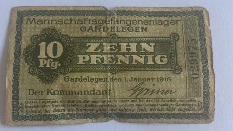 GERMANY SET - 10 PFENNIG GARDELEGEN 1916 SMALL NOTE, 100000 MARK 1923 & 10000 MARK 1922 BIG NOTES