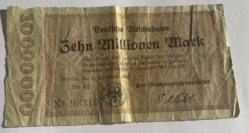 GERMANY SET - 10 MILLION 1923 - 1 BILLION 1924, 1000 1922 & 100 1920 MARK BANKNOTES