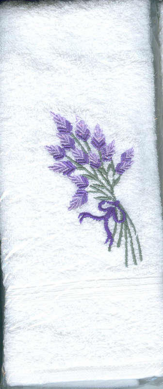 White  Guest Towel lavender