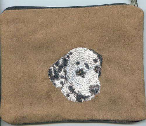 Embroidered Dog on Make up bag  - Dalmatian