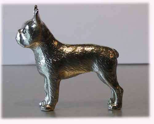 Silver Plated Dog model -Boston Terrier