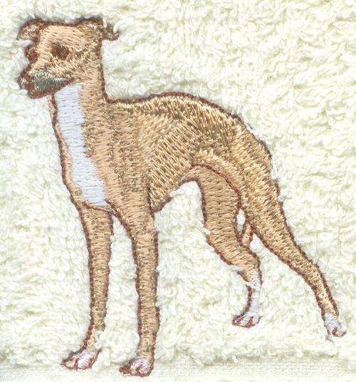White Guest Towel  Italian Greyhound   Dog