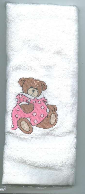 White guest teddy bear