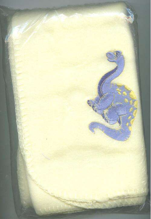 baby blanket. Pram. Yellow.  Dinosaur