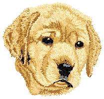 White guest towel yellow labrador pup