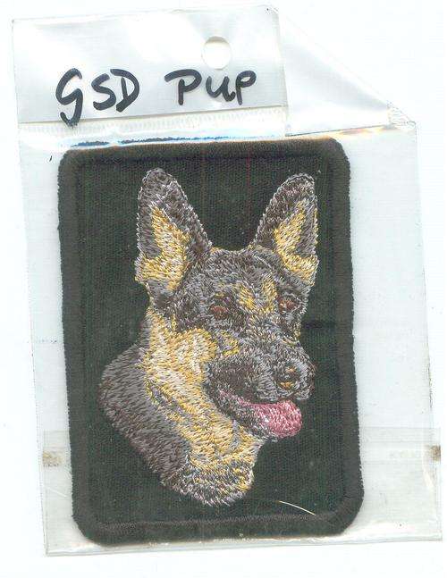 Embroidered SEW on badge Black. GSD sable