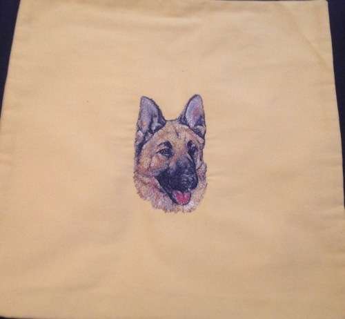 Gold Cushion Cover -Dog - GSD German Shepherd dog