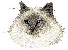 EMBROIDERED cream TOWEL Cat Birman