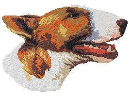 EMBROIDERED white TOWEL Bull terrier Dog