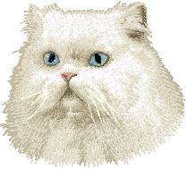 EMBROIDERED  Cream TOWEL Cat Persian
