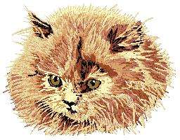 EMBROIDERED Cream TOWEL Cat Persian 3