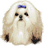 EMBROIDERED cream TOWEL Shih Tzu Dog