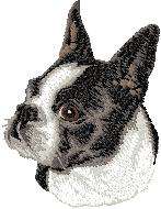 EMBROIDERED cream  TOWEL  Boston Terrier Dog
