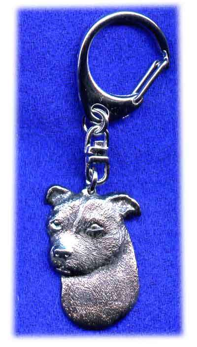 Dog keyring - Staffordshire Terrier Head (Staffie)