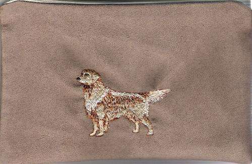 Embroidered Dog on GPS holder/Make up/Pencil case - Golden Retreiver