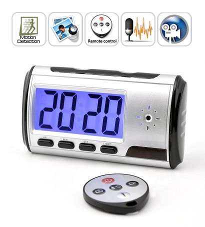 Remote Control & Motion Detection Spy Camera Digital Clock DVR