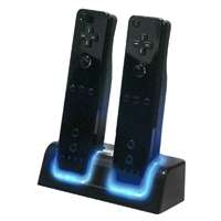 Wii Dual Black Docking Charger PLUS FREE 2 x Rechargeable batteries