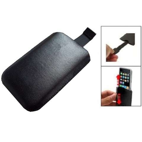 Leather Pouch With Pull Tab for iPhone 4, iPhone 3G/3GS
