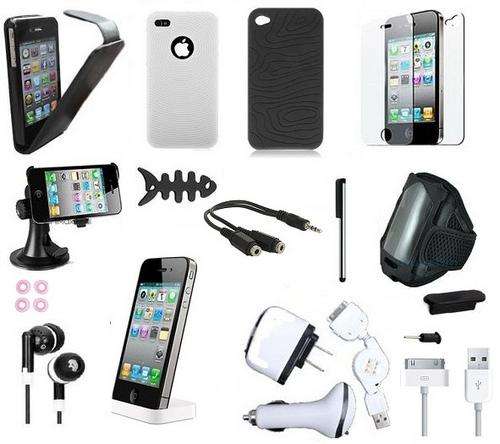 18pcs Accessories Bundle for iPhone 4G incl. Car Mount, Docking Station and Armband!