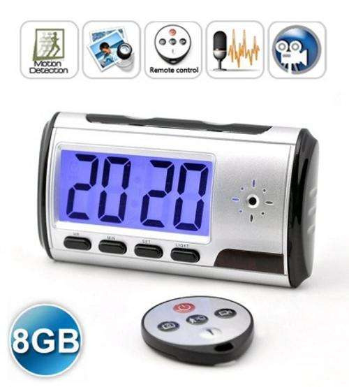 MASSIVE 8GB, +5 HRS VIDEO RECORDING!!!  Remote Control & Motion Detection Spy Camera Digital Clock