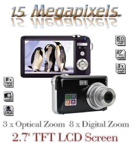 15MP 2.7" LCD 3x Optical 8x Digital Zoom Anti-Shake Digital Camcorder