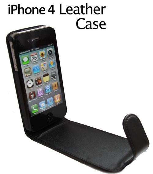 Hard Leather Case magnetic flap for iPhone 4