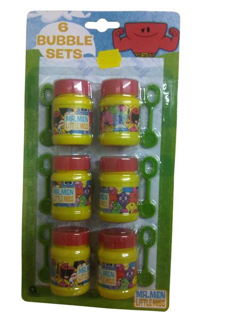 MR MEN LITTLE MISS PACK OF 6 BUBBLE SETS