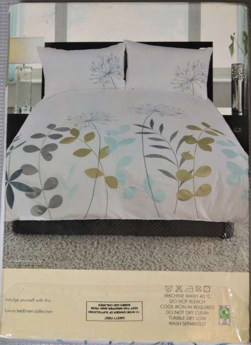 Applique embroidered duvet cover set (single) - Imported from UK - Warehouse Overstock