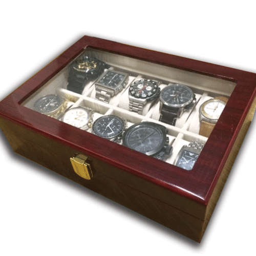 Wooden Watch Box (Holds 10 watches) BROWN
