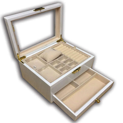 Wooden Jewelry box (White)