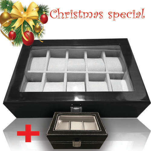 Wooden Watch Box (Holds 10 watches) BLACK