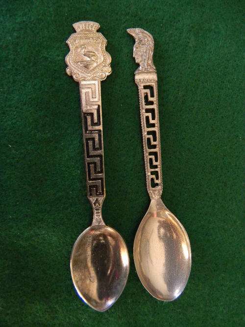 2 Silverplated Souvenir spoons from Greece,PRICE REDUCED