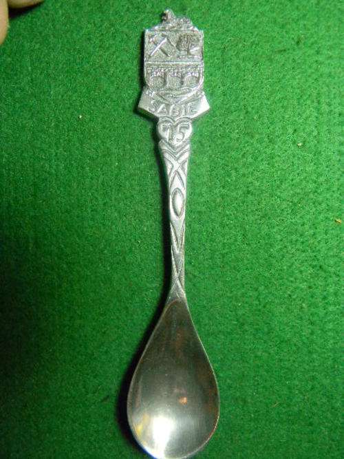 Hand made Souvenir spoon of Sabie 75 1916-1991 (By Manx Cal )silver plated