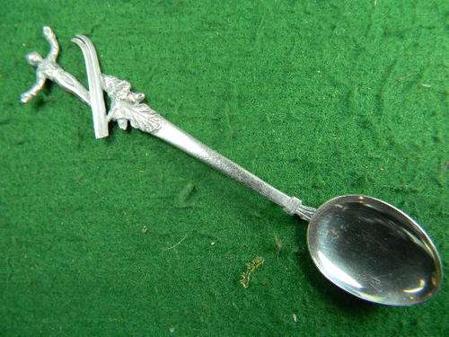 Ice Skating on Silverplated spoon