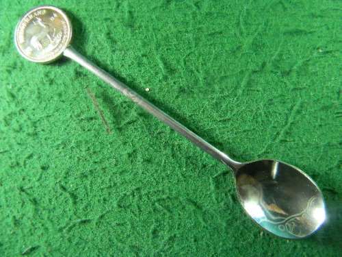 Kruger Rand 1984 Fyngoud 0.5 oz gp gold plated spoon in good condition stainless steel