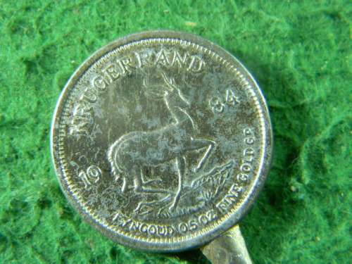 Kruger Rand 1984 Fyngoud 0.5 oz gp gold plated spoon in good condition stainless steel