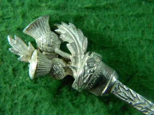 scotland spoon the two gem stones are lost as per pictures Silver plated wapw  in good condition
