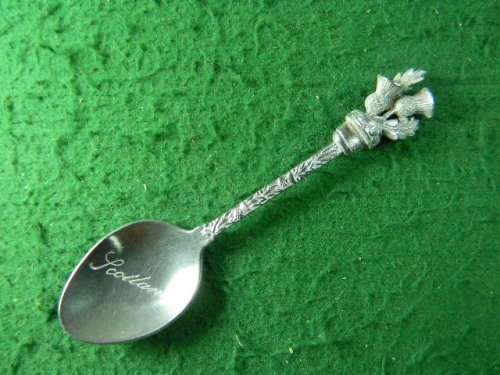 scotland spoon the two gem stones are lost as per pictures Silver plated wapw  in good condition