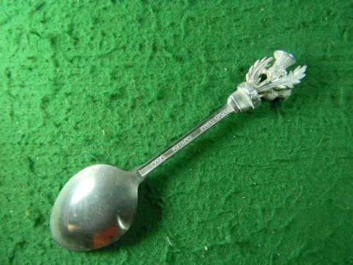 scotland spoon the two gem stones are lost as per pictures Silver plated wapw  in good condition