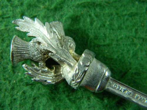scotland spoon the two gem stones are lost as per pictures Silver plated wapw  in good condition