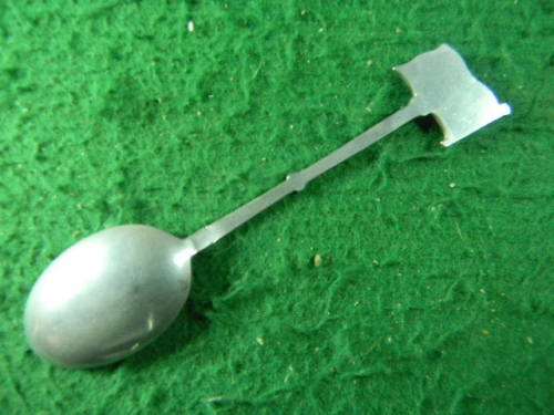 Flag   spoon  as per pictures  Silver plated  in good condition