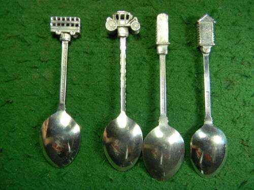 4 London silver plated spoons in good condition