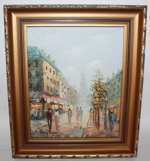 Oil on Board 'Paris Scene'
