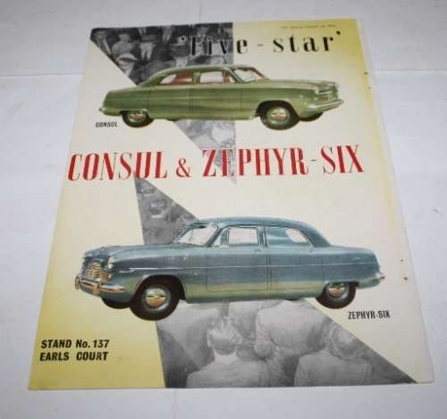 Consul and Zephyr-The Autocar,Oct,1952-double centre page.