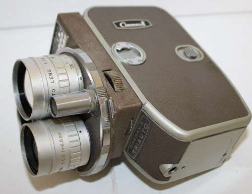 Cinemax-8 Triauto-Tripple Lens 8mm Camera.with Original Carrying Case and Grip