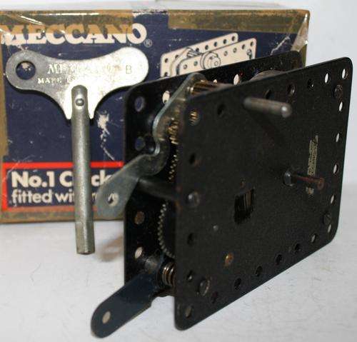 Meccano No 1 Clockwork Motor-Original Box with Meccano Key-Working